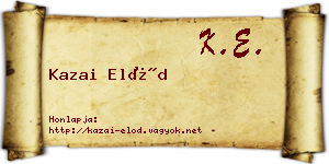 Kazai Előd névjegykártya
